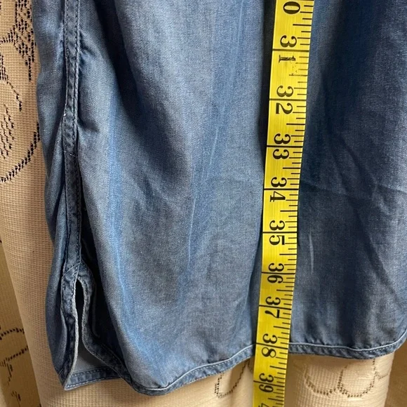 Crown & Ivy Denim Blue Mini Shirt Dress - Picture 9 of 9